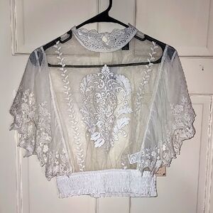 FOREVER 21 Elegant Sheer Lace Top